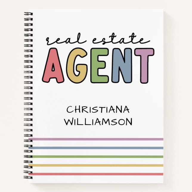 Custom Name Real Estate Agent | Realtor Gifts Notebook (Front)
