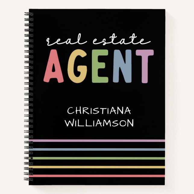 Custom Name Real Estate Agent | Realtor Gifts Notebook (Front)