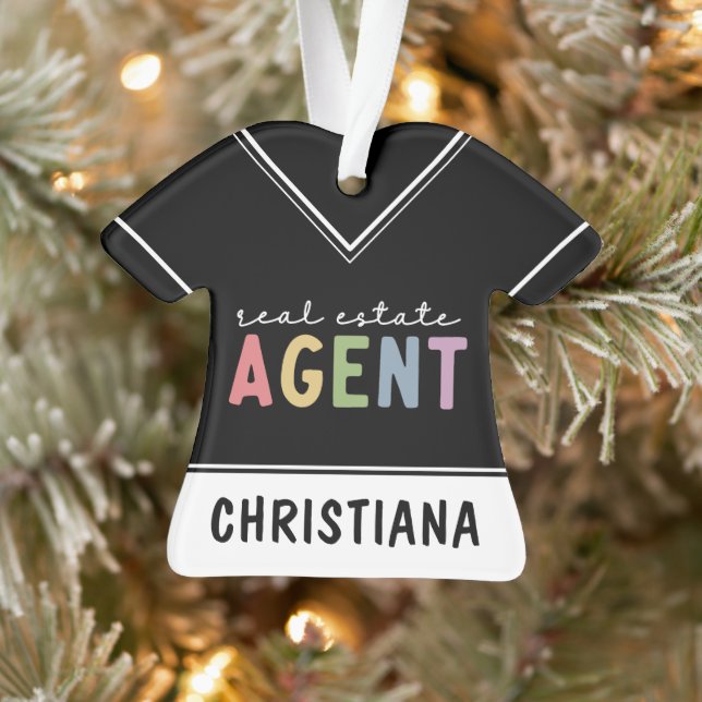 Custom Name Real Estate Agent | Realtor Gifts Ornament (Tree)