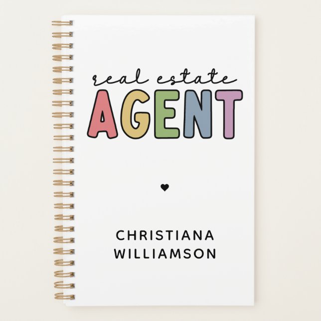 Custom Name Real Estate Agent | Realtor Gifts Planner (Front)