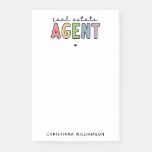 Custom Name Real Estate Agent Realtor Gifts Post-it Notes