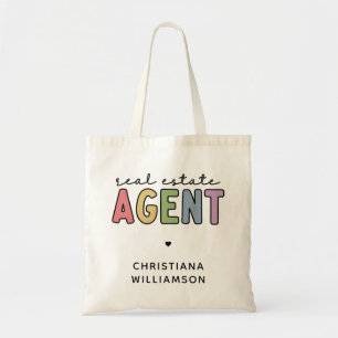 Custom Name Real Estate Agent   Realtor Gifts  Tote Bag