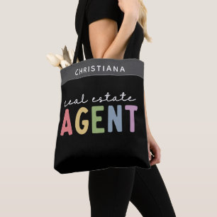 Custom Name Real Estate Agent   Realtor Gifts Tote Bag