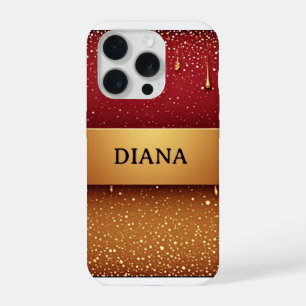 Custom Name Red Dripping Paint iPhone 15 Pro Case