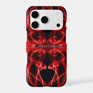 Custom Name Red Smoke Symmetrical Black