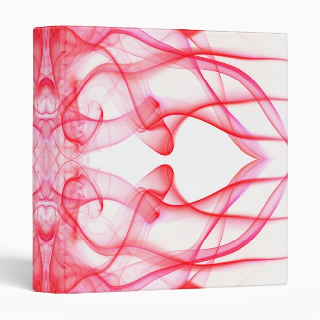 Custom Name Red Smoke Symmetrical White Binder (Front/Spine)