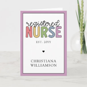Custom Name Registered Nurse RN Nurse Graduation Card