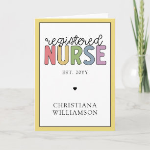 Custom Name Registered Nurse RN Nurse Graduation Card