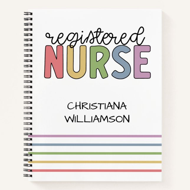 Custom Name Registered Nurse RN Nurse Graduation Notebook (Front)