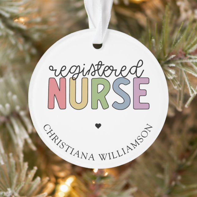 Custom Name Registered Nurse RN Nurse Graduation Ornament (Tree)