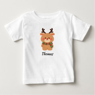 Custom Name Reindeer Toddler Baby T-Shirt
