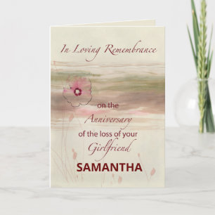 Custom Name Remembrance Anniversary Loss Card