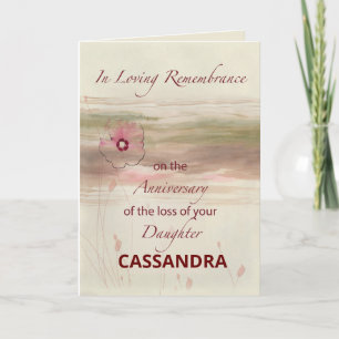 Custom Name Remembrance Anniversary Loss Daughter Card