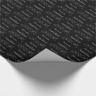 Custom Name, Retirement Congratulations Black Wrapping Paper