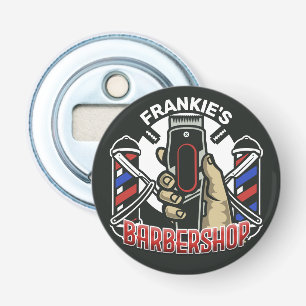 Custom NAME Retro Barber Shop Pole Barbershop Bottle Opener