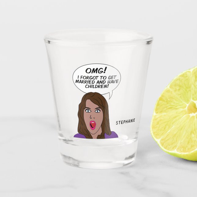 Custom name RETRO COMICS Shot Glass (Front)