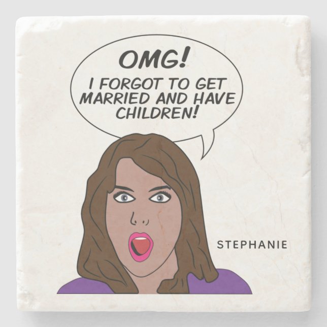 Custom name RETRO COMICS Stone Coaster (Front)
