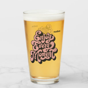 Custom Name Retro "Enjoy Every Moment" Glass