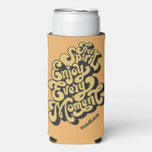 Custom Name Retro "Free Spirit" Seltzer Can Cooler