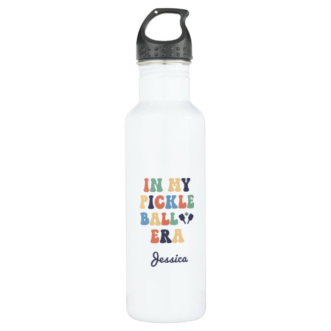 Custom Name Retro In my Pickleball Era  710 Ml Water Bottle (Front)