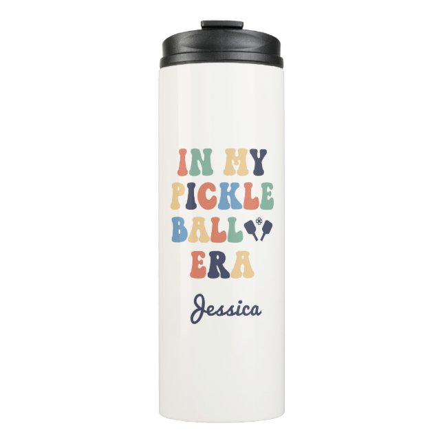 Custom Name Retro In my Pickleball Era  Thermal Tumbler (Front)