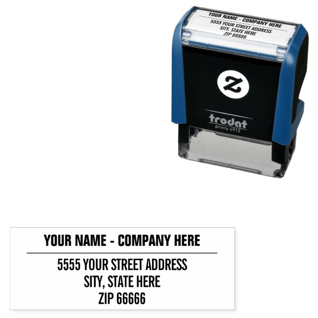 Custom Name Return Address Self-inking Stamp (In Situ)