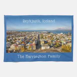 Custom Name Reykjavik Iceland Kitchen Towel