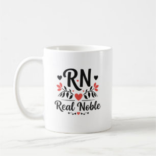 Custom Name RN Real Noble Floral Gift Coffee Mug