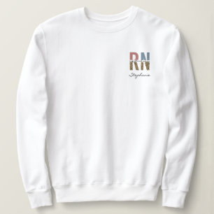 Custom Name RN Registered Nurse Leopard Print Sweatshirt