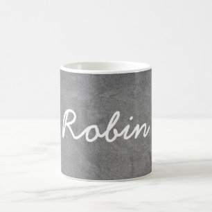 Custom Name Robin Chalkboard Typography Coffee Mug