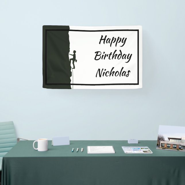 Custom Name Rock Mountain Climber Banner (Tradeshow)