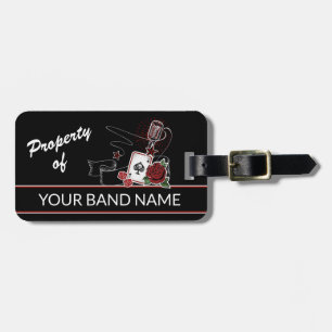 Custom Name Rockabilly Band Tattoo Rock & Roll Bag Luggage Tag