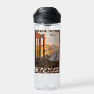 Custom Name Rome Italy Vintage Travel Water Bottle