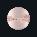 Custom name rose gold glitter faux foil pink magnet<br><div class="desc">Custom name rose gold glitter faux foil pink magnet</div>