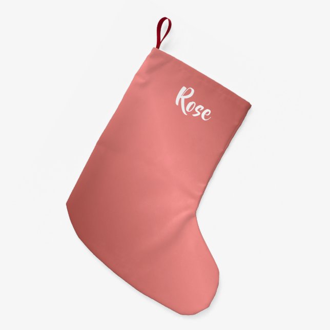 Custom name rose gold  small christmas stocking (Front (Hanging))