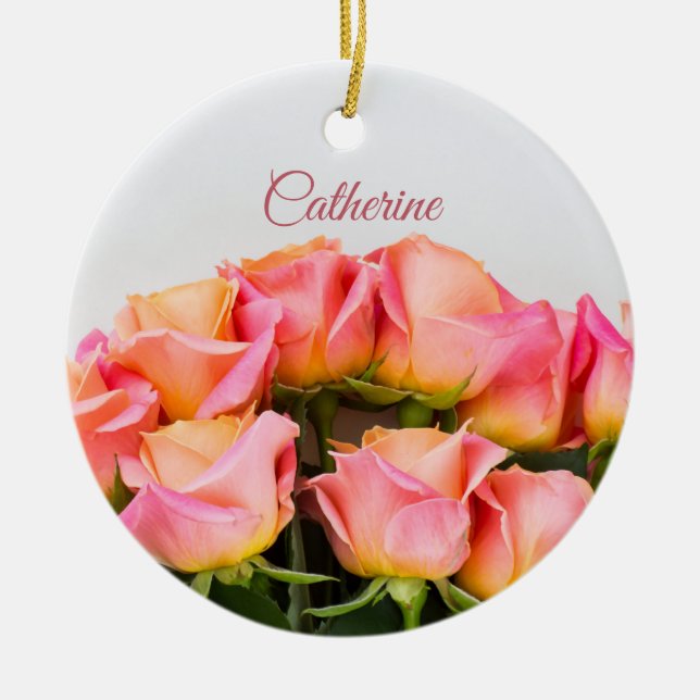Custom name Roses ornament (Front)