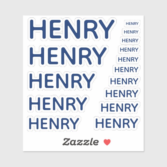 Custom Name Royal Blue 15 Sizes Simple (Sheet)