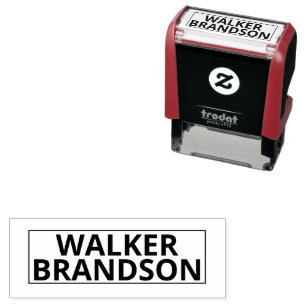 Custom Name Rubber Stamp With Border (Bold Font)