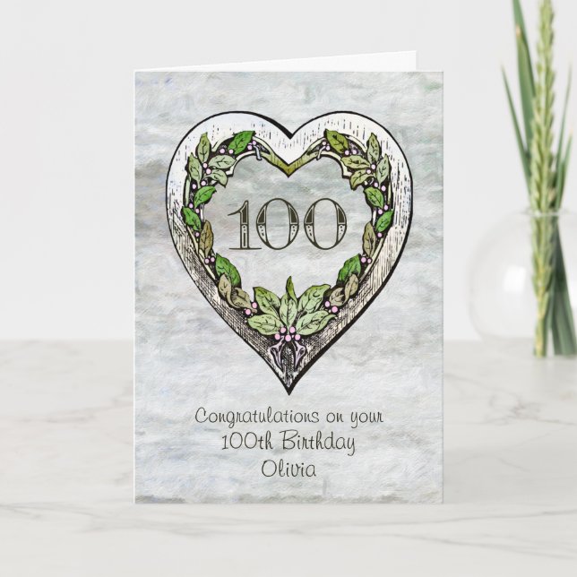 Custom Name Rustic 100th Birthday Card (Front)