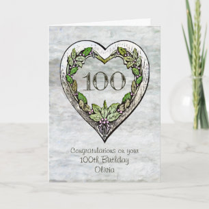 Custom Name Rustic 100th Birthday Card
