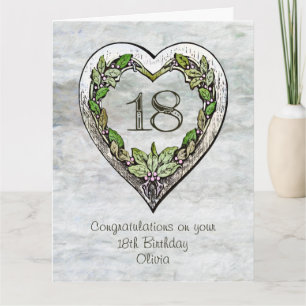 Custom Name Rustic 18th Birthday Card