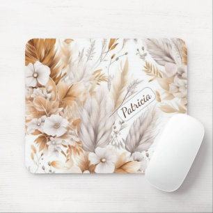 Custom Name Rustic Modern Bohemian Wildflowers Mouse Pad