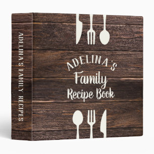 Custom Name Rustic Modern Family Recipe Binder