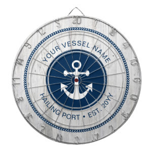 Custom Name Rustic Nautical Anchor Personalized Dartboard