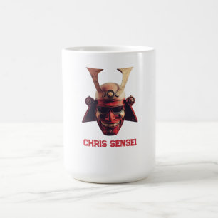 Custom Name Samurai Helmet Oni Mask Coffee Mug
