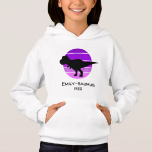 Custom name saurus t rex purple pink dinosaur girl