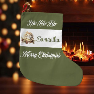 Custom Name Scandinavian Christmas Stocking