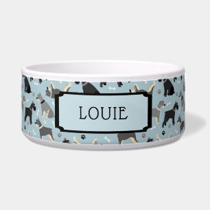 Custom Name Schnauzer Paws and Bones Dog