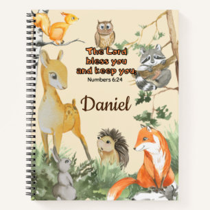 Custom Name School Notebook Blessing Scripture