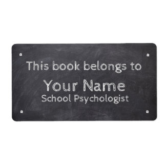 Custom Name School Psychologist Chalkboard Labels